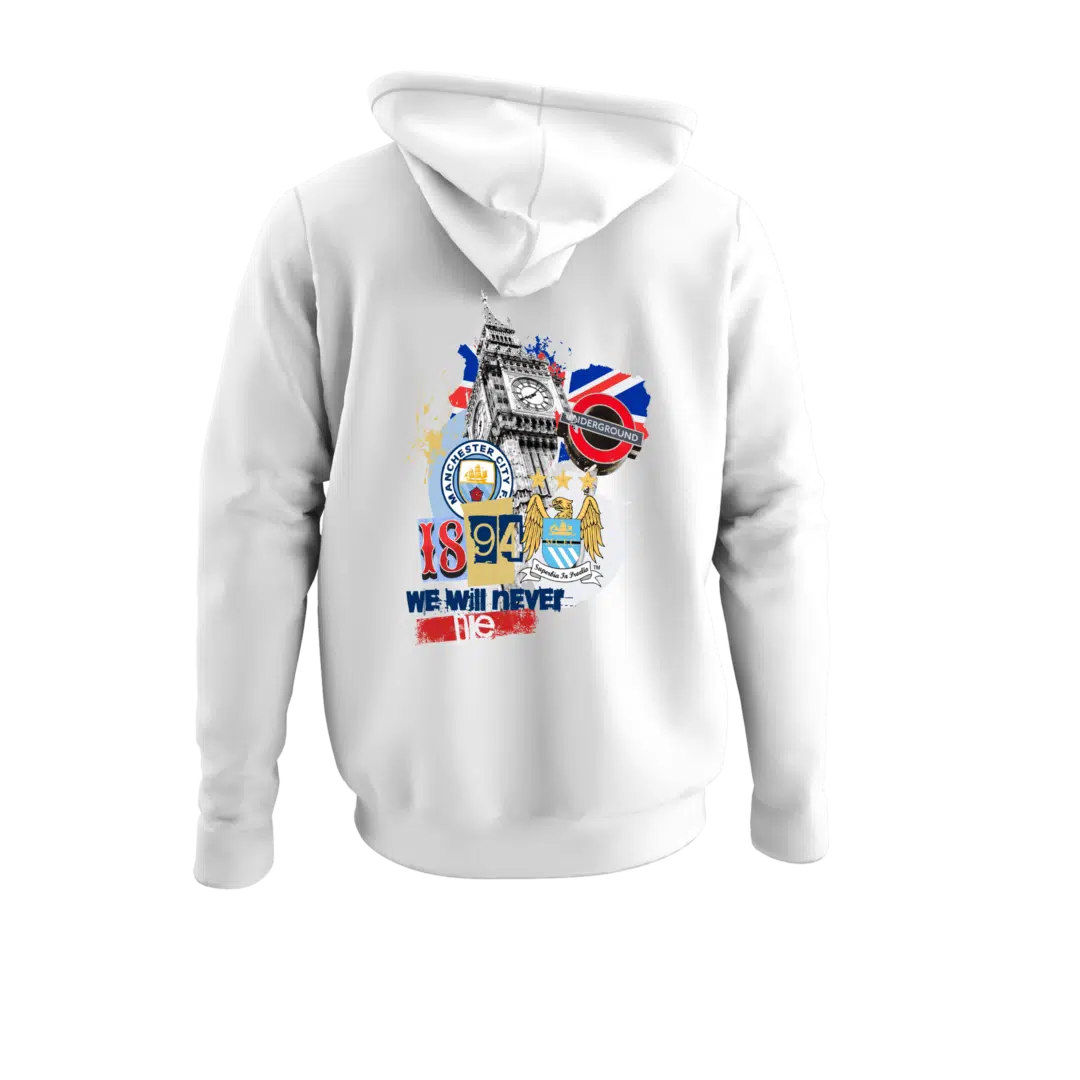 Manchester City Sırt Motifli Hoodie | Sweatshirt | Kapüşonlu