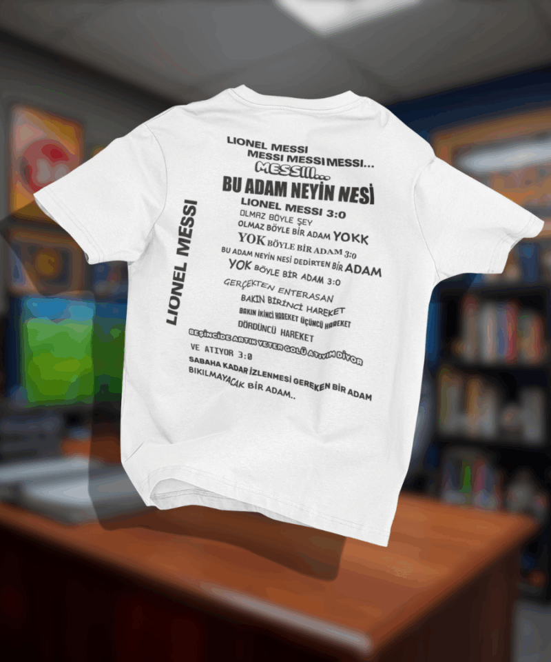 Messi ''Bu adam neyin nesi'' Oversize Tshirt