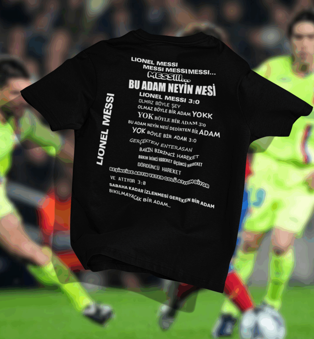 Messi ''Bu adam neyin nesi'' Oversize Tshirt - Görsel 2