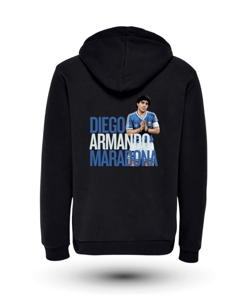 D10S Maradona Sırt Fermuarlı Kapüşonlu Sweatshirt