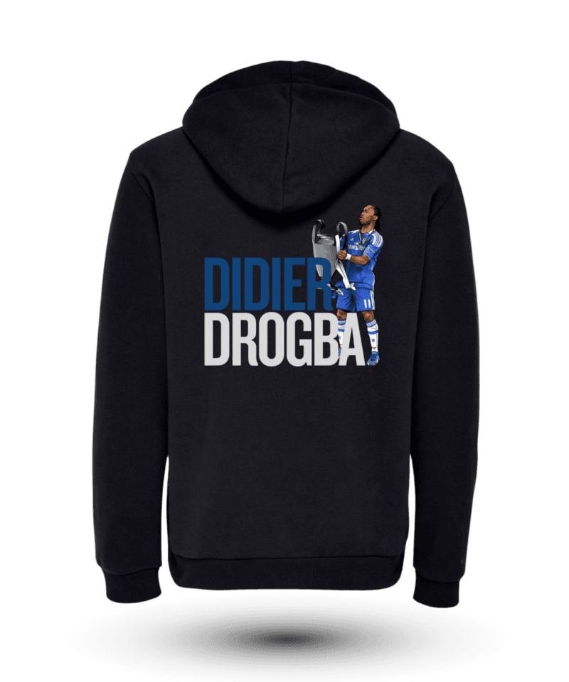 Didier Drogba Sırt Fermuarlı Kapüşonlu Sweatshirt