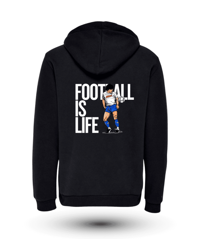 Maradona 10 Sırt Fermuarlı Kapüşonlu Sweatshirt