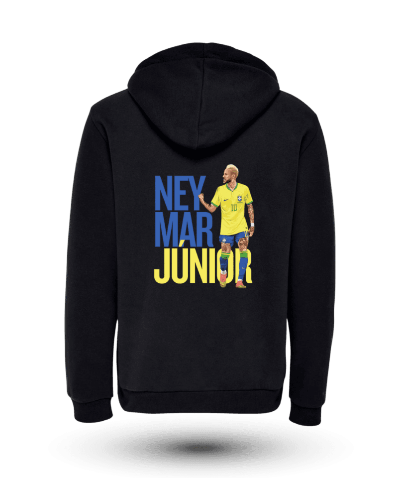 Neymar Sırt Fermuarlı Kapüşonlu Sweatshirt