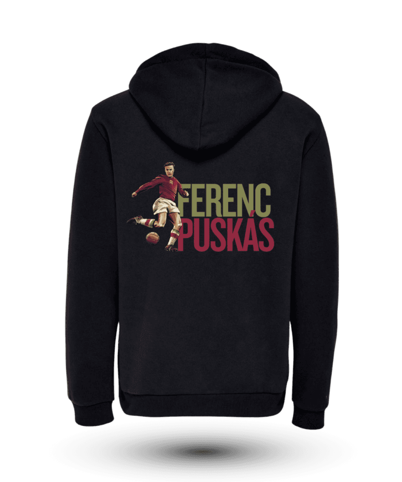 Ferenc Puskas Sırt Fermuarlı Kapüşonlu Sweatshirt