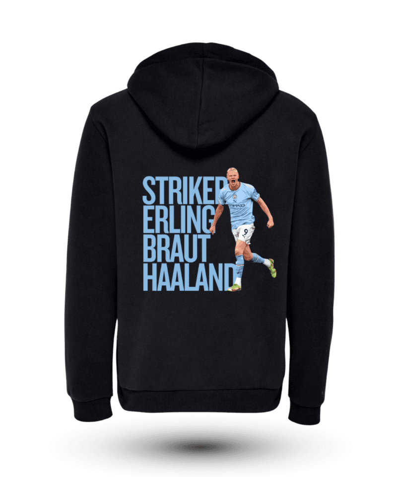 Haaland Sırt Fermuarlı Kapüşonlu Sweatshirt