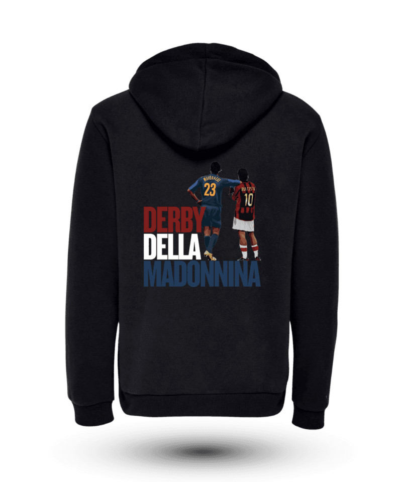 İtalya Derby Sırt Fermuarlı Kapüşonlu Sweatshirt