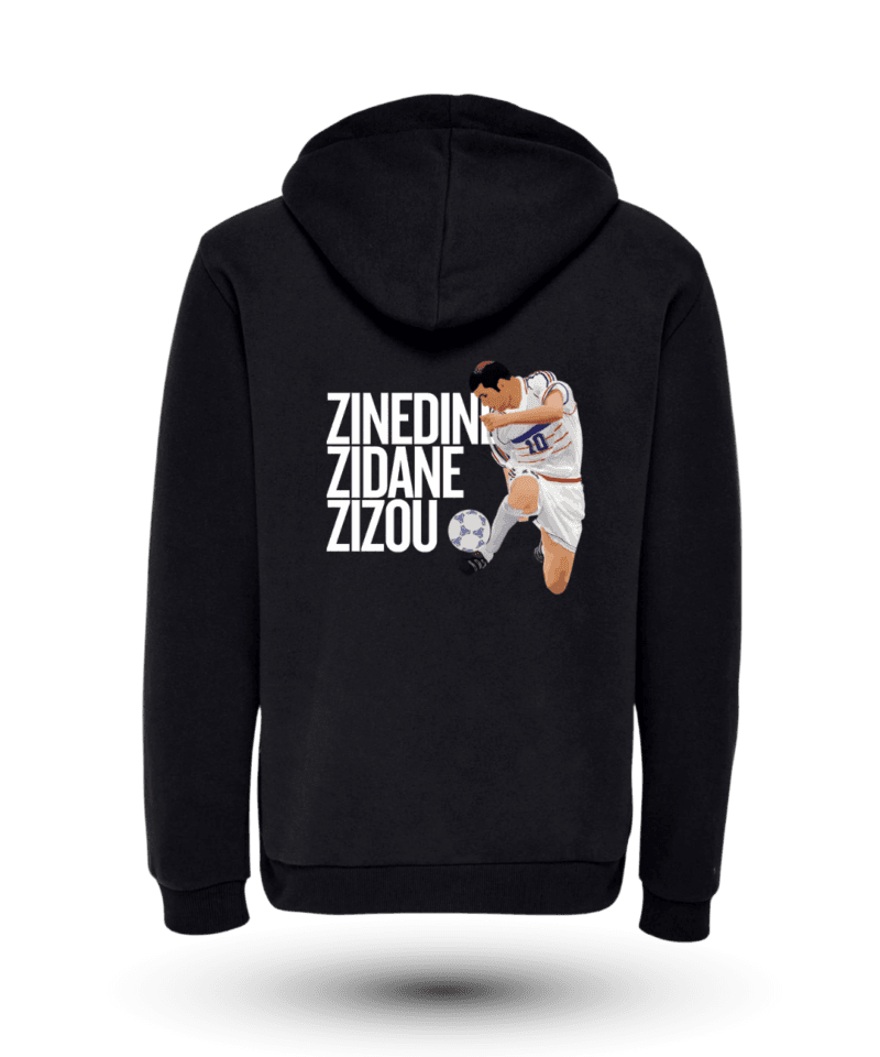 Zinedine Zidane  Sırt Fermuarlı Kapüşonlu Sweatshirt