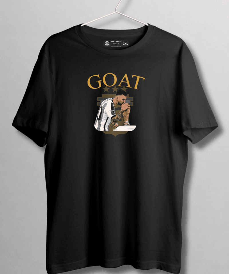 Messi Dünya Kupası Tshirt 6 MESSI GOAT SIYAH