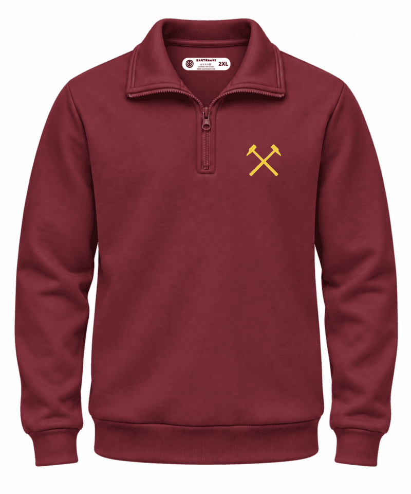West Ham United Yarım Fermuarlı Sweatshirt