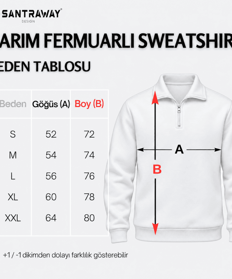 Türkiye Yarım Fermuarlı Sweatshirt 9 Türkiye Yarım Fermuarlı Sweatshirt - Görsel 5